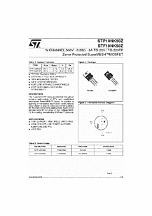 DataSheet STF10NK50Z pdf